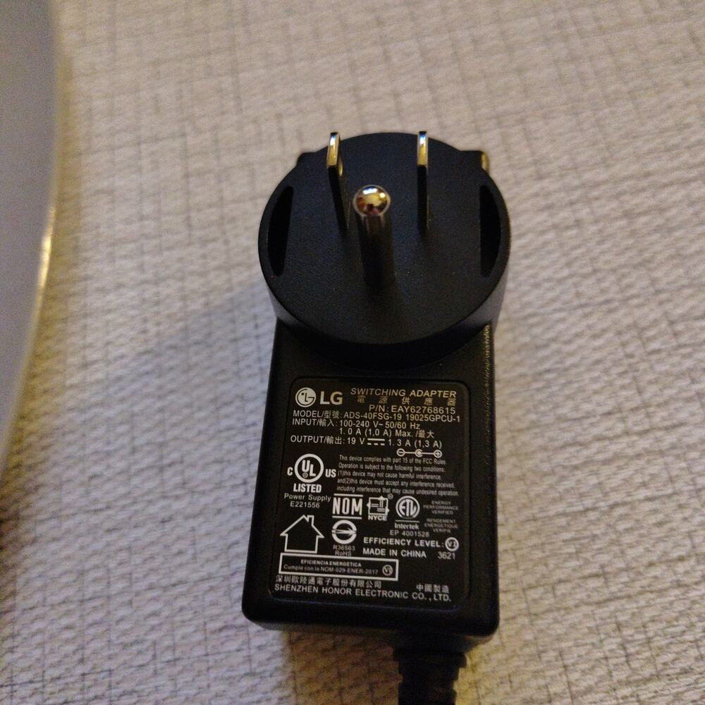 LG Monitor Switching AC Power Adapter 19V 3.42A for 32BN50U 32UN650 32UD59